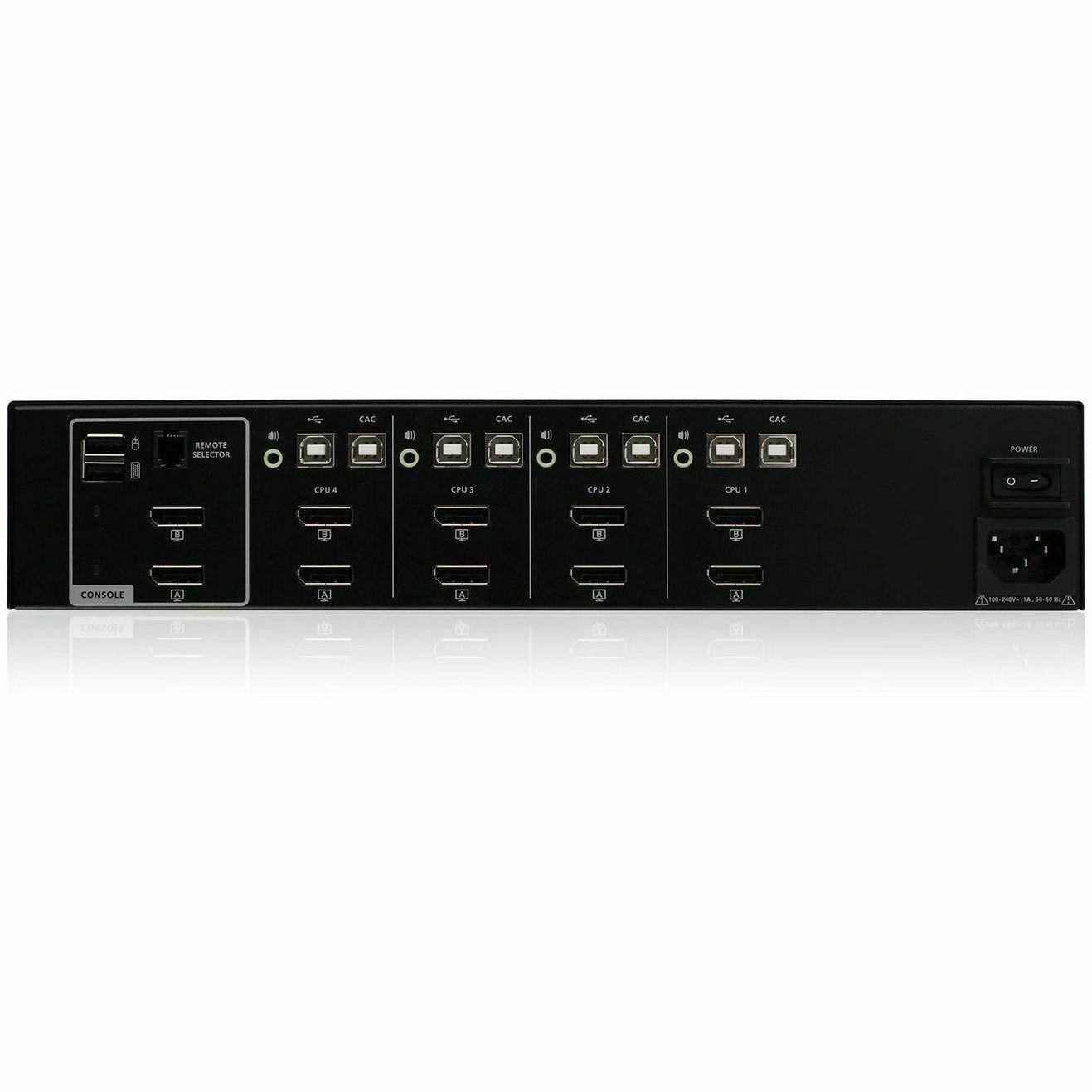 IOGEAR Universal 4-Port Dual View DisplayPort/HDMI Secure KVM Switch Set w/Audio and CAC Support