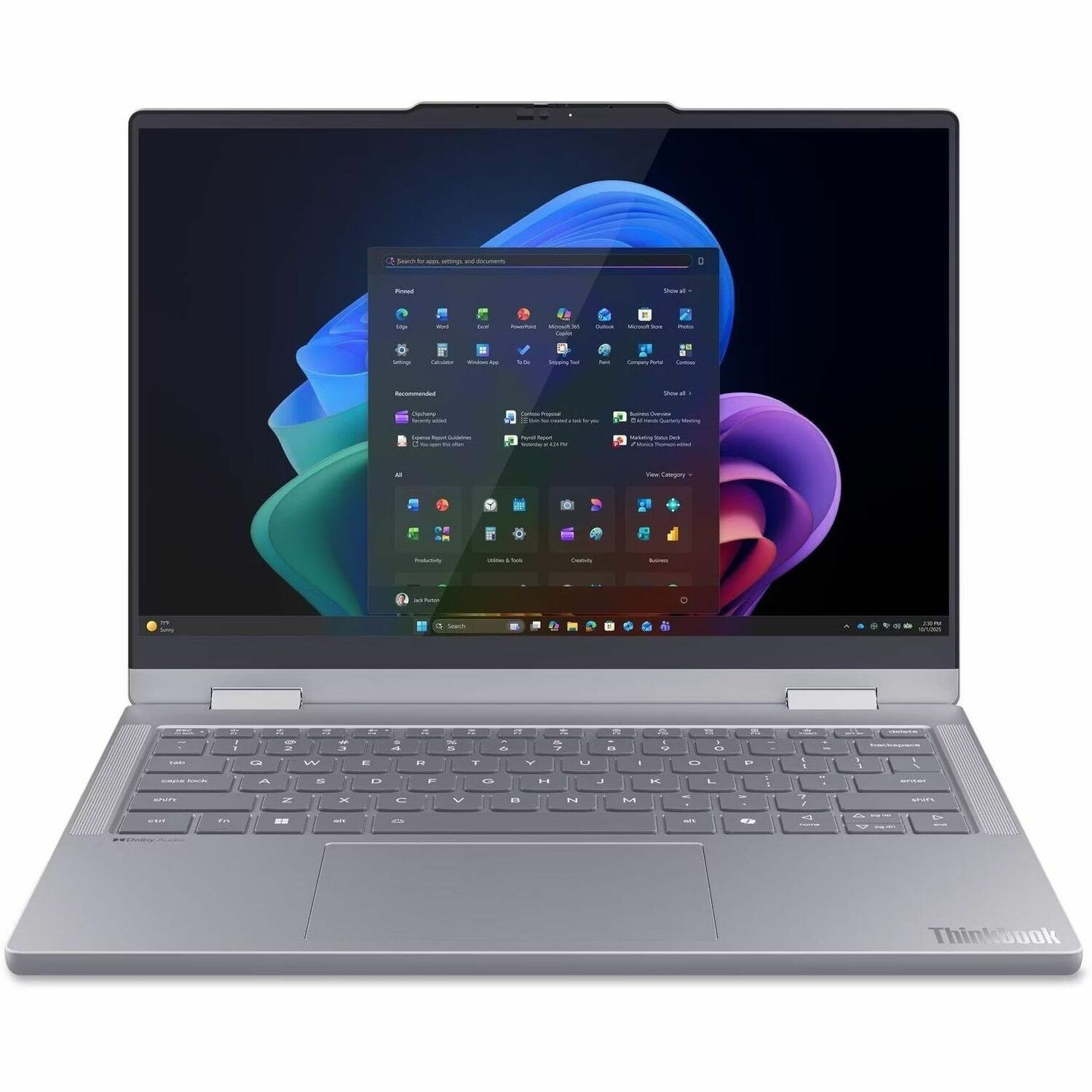 Lenovo ThinkBook 14 G6 IPL 22AR000MUS 14" Touchscreen Convertible Copilot+ PC 2 in 1 Notebook - WUXGA - 60 Hz - Intel Core Ultra 7 Series 3 355 - 16 GB - 512 GB SSD - English Keyboard - Luna Gray
