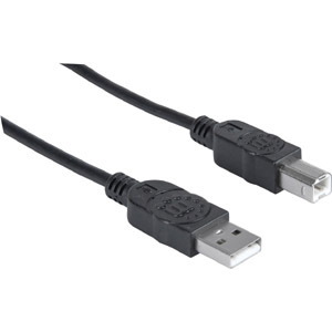 Manhattan Hi-Speed USB 2.0 A Male to B Male Device Cable, 6', Black