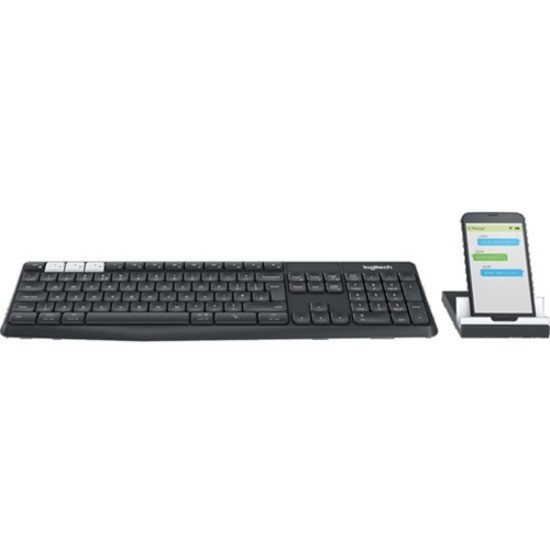 Logitech K375s Toetsenbord - Draadloos Verbinding - USB Interface - Belgisch - AZERTY indeling - Grafiet, Gebroken wit
