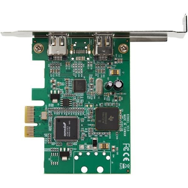 StarTech.com 2 Port PCI Express FireWire Card - TI TSB82AA2 Chipset - Plug-and-Play - PCIe 1394a FireWire Adapter (PEX1394A2V2)