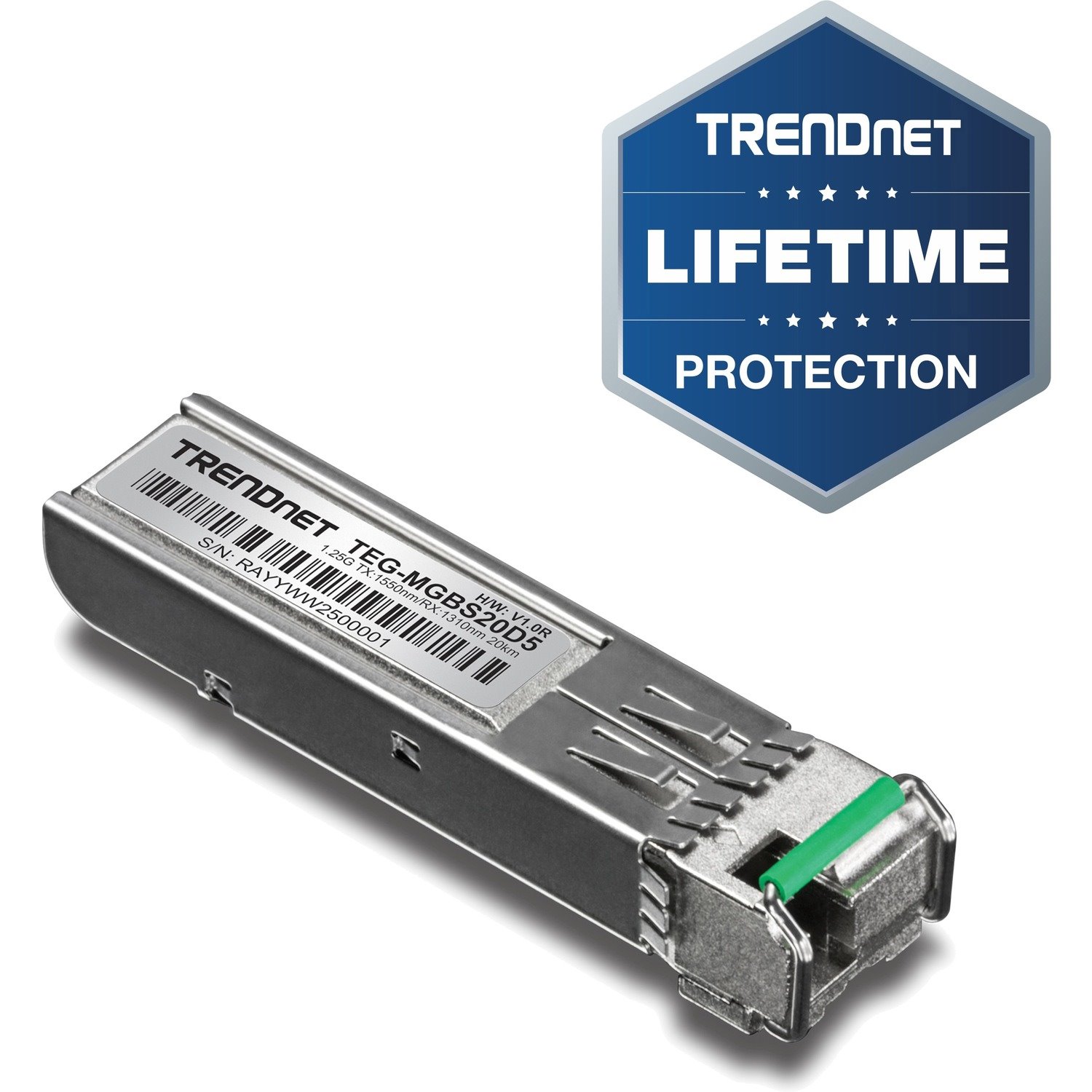 TRENDnet TEG-MGBS20D5 SFP (mini-GBIC) - 1 x LC Duplex 1000Base-LX Network - 1 - TAA Compliant