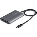 StarTech.com Thunderbolt to Dual DisplayPort Adapter DP 1.4, Dual 4K 60Hz DP Video Converter, 2x Monitor Display Adapter, Mac & Windows