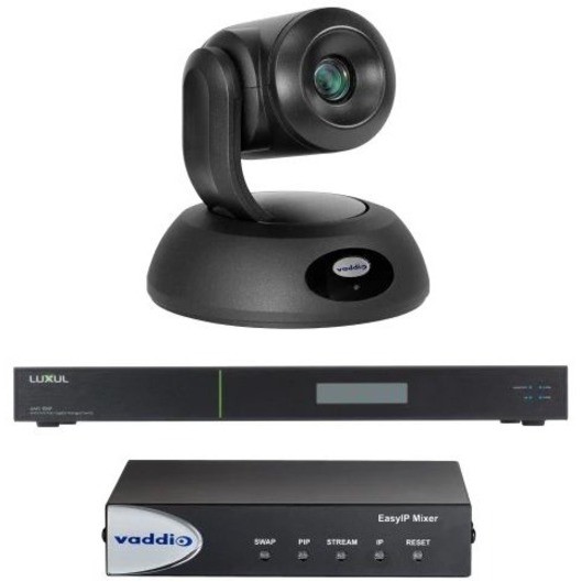 Vaddio EasyIP 20 Mixer Base Kit - Video Conferencing System - Includes Mixer, Switch, & PTZ Camera - Black