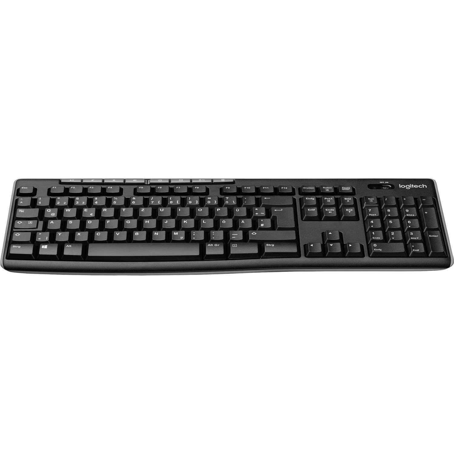 Logitech K270 Keyboard - Wireless Connectivity - USB Interface - Danish, Norwegian, Swedish, Finnish - Black, White