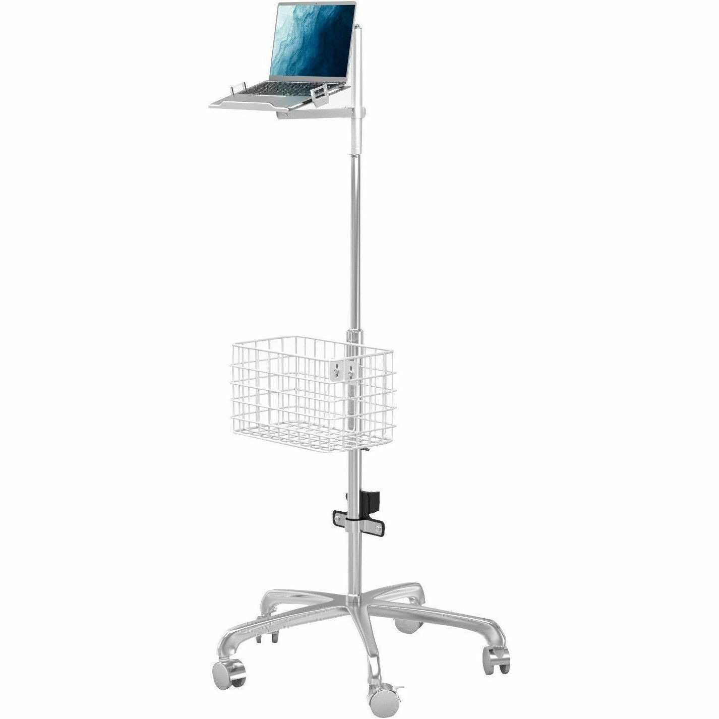 CTA Digital Medical Rolling Cart with Articulating Arm & Storage for Laptops