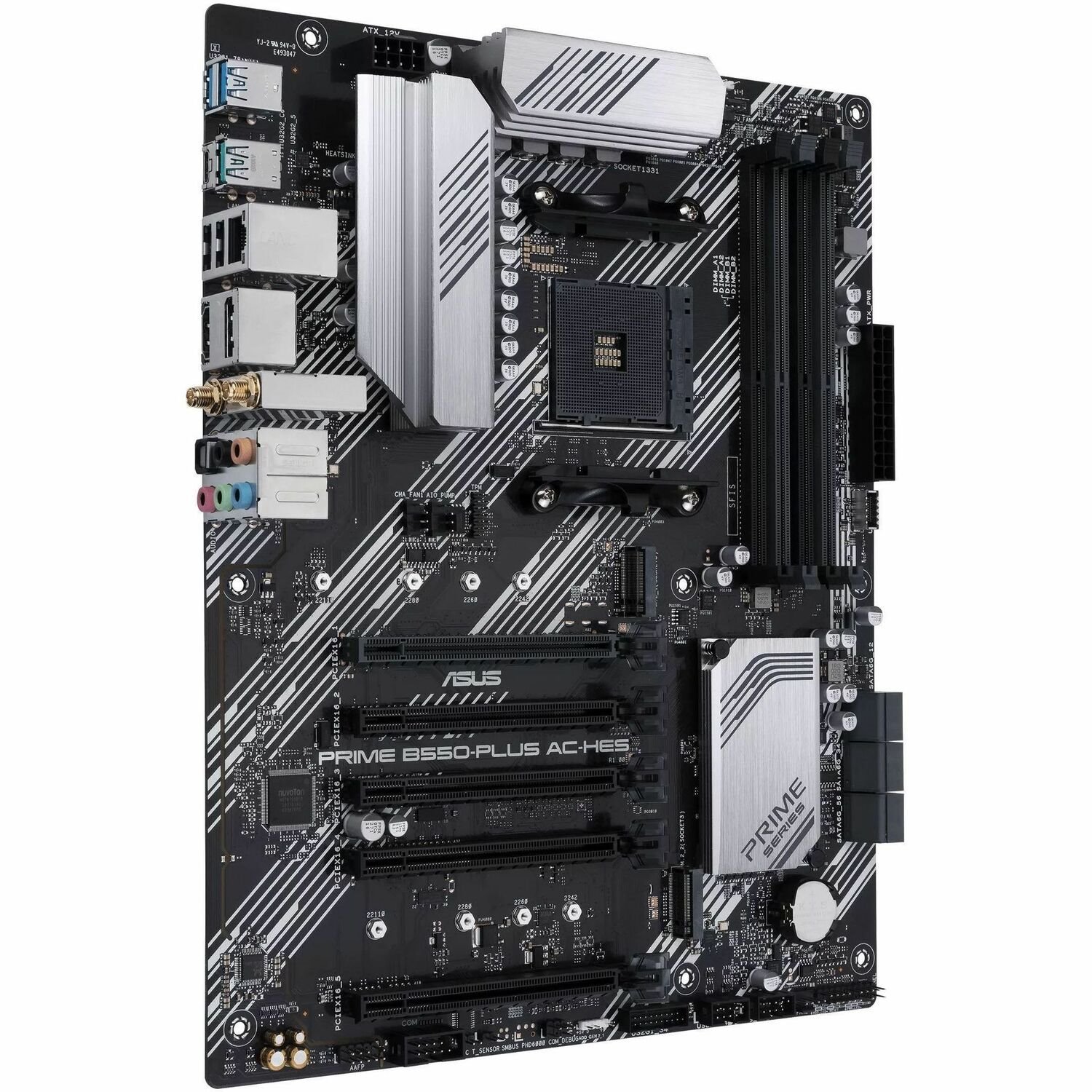 Asus Prime PRIME B550-PLUS AC-HES Desktop Motherboard - AMD B550 Chipset - Socket AM4 - ATX