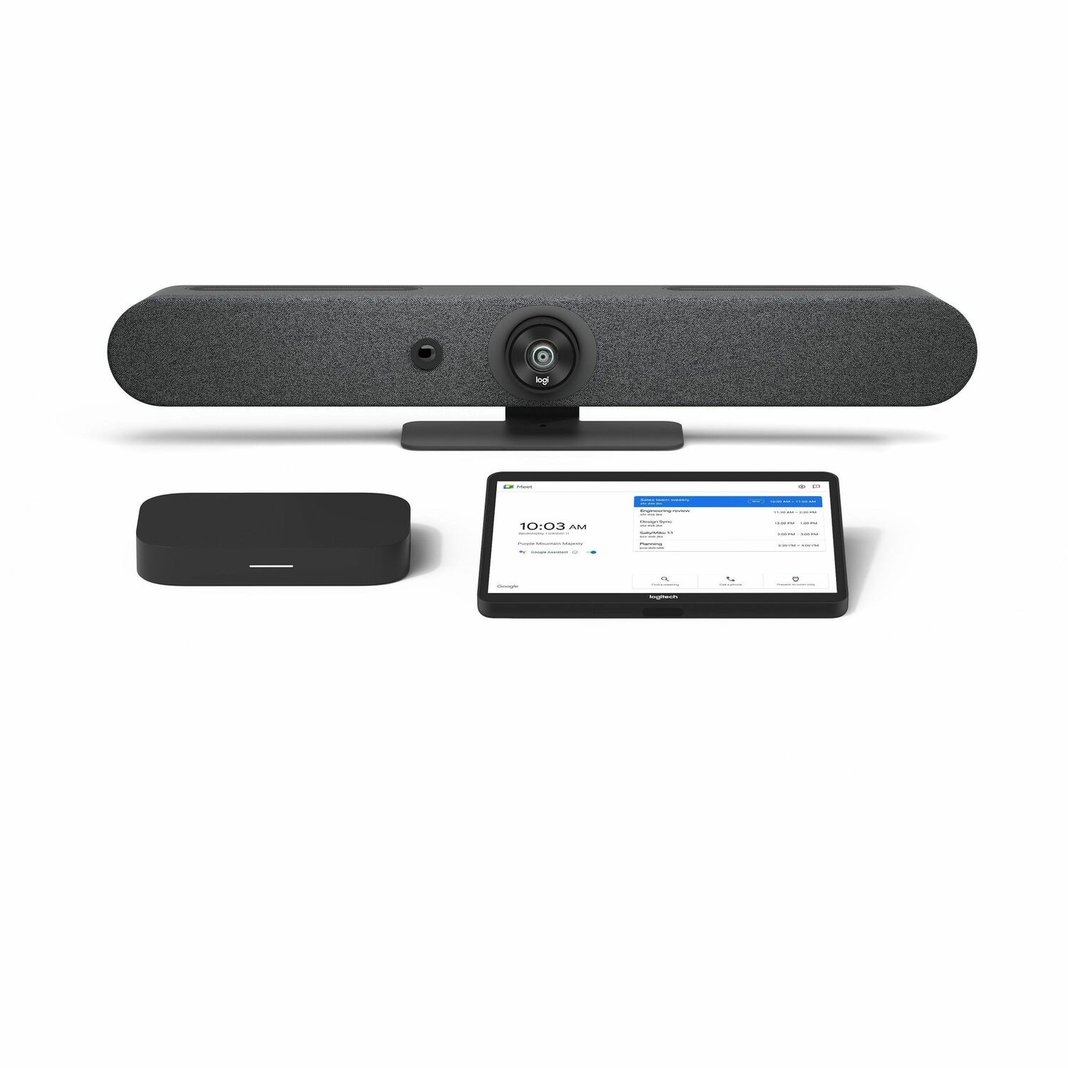 Logitech Rally Bar Graphite + Tap + Meet Compute for Google Meet Rooms