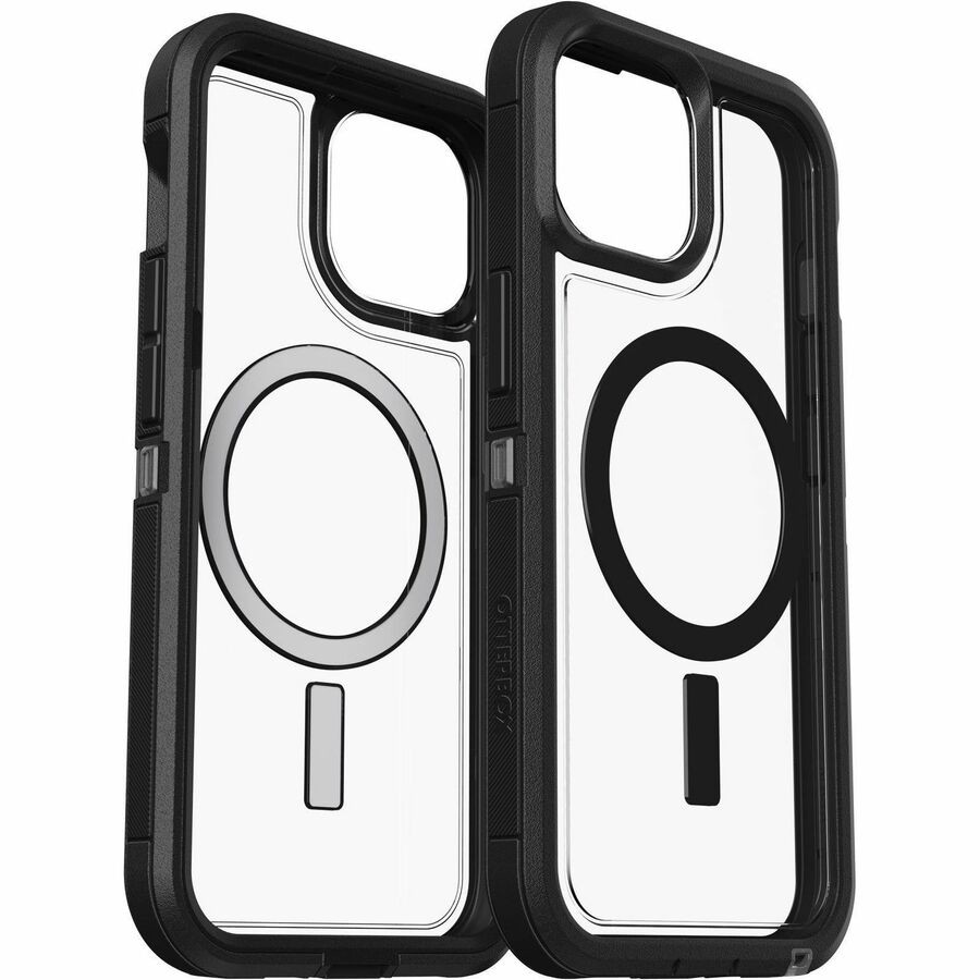 OtterBox Defender Series XT Rugged Case for Apple iPhone 15, iPhone 14, iPhone 13 Smartphone - Black, Clear - 1