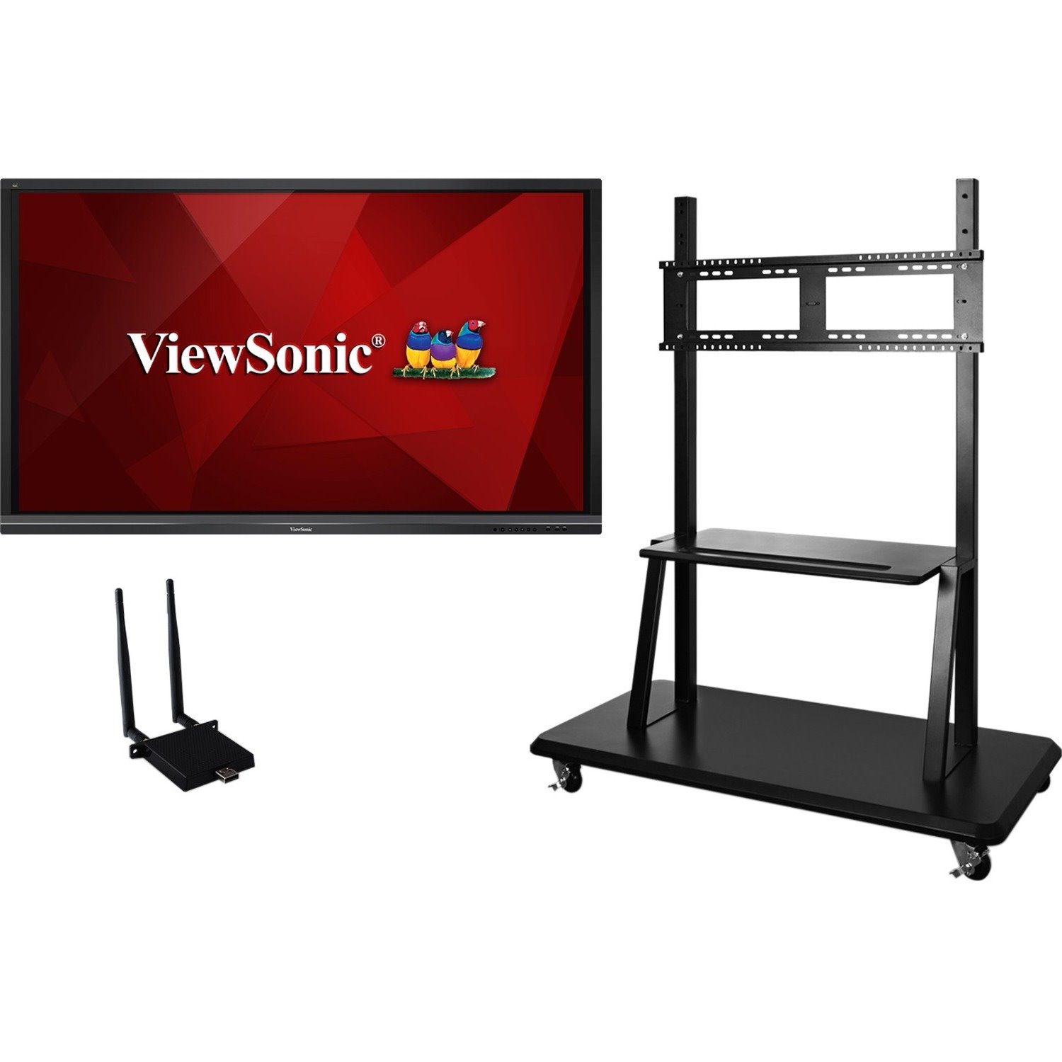 ViewSonic ViewBoard IFP7550-E2 - 4K Interactive Display with WiFi Adapter and Mobile Trolley Cart - 350 cd/m2 - 75"