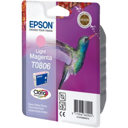 Epson Claria T0806 Original Inkjet Ink Cartridge - Light Magenta - 1 Pack