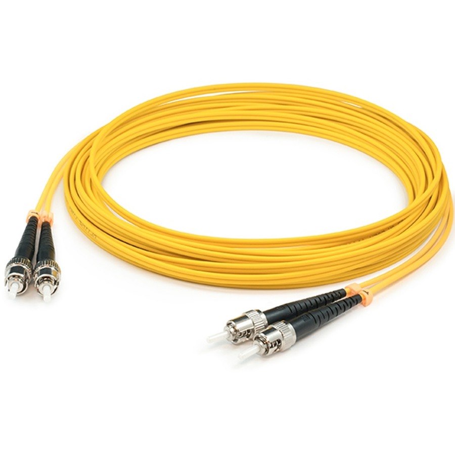 AddOn 2m ST to ST Yellow OS2 Duplex OFNR (Riser-Rated) SMF Fiber Patch Cable