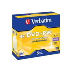 Verbatim DVD Rewritable Media - DVD+RW - 4x - 4.70 GB - 5