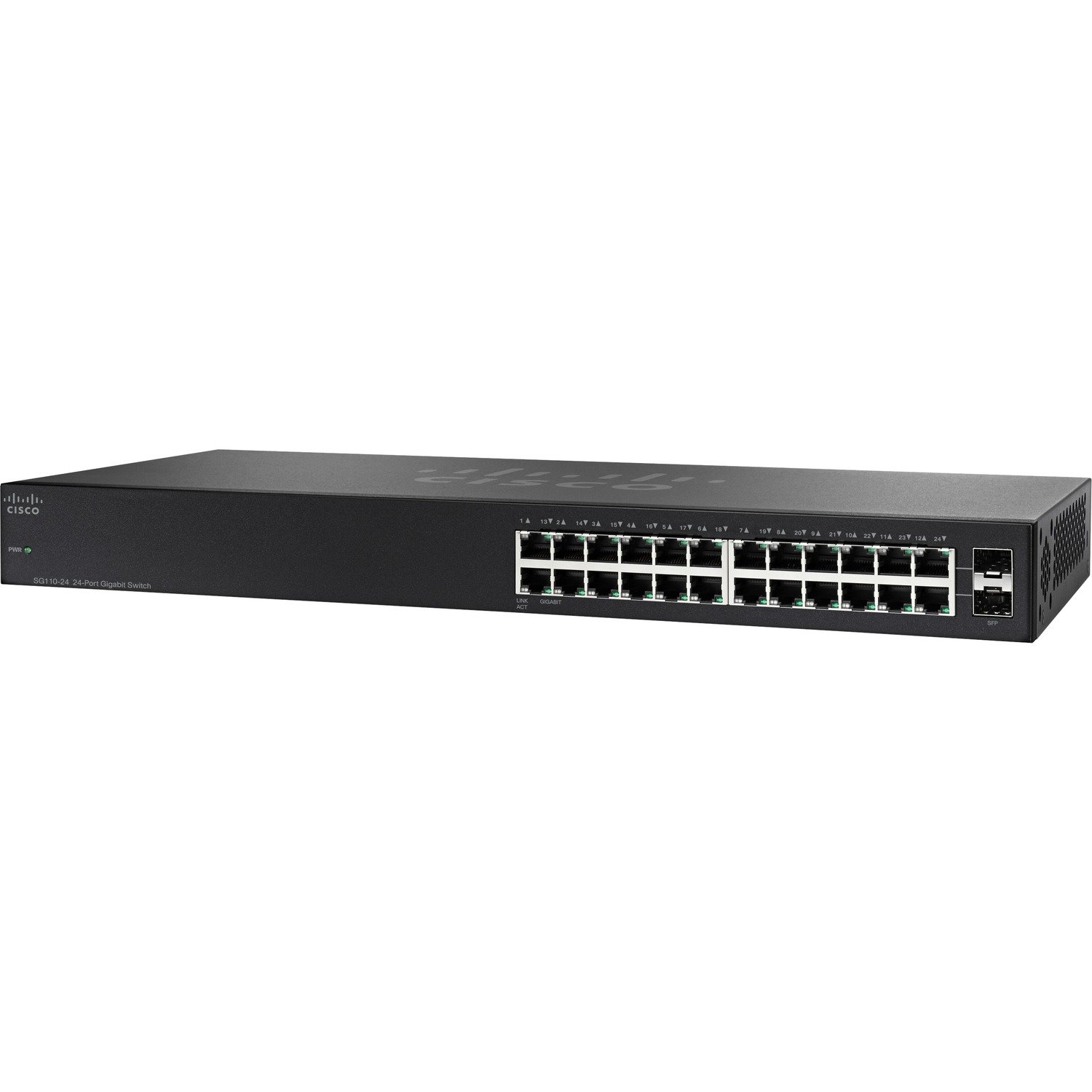 Cisco SG110-24 24-port Gigabit Switch + 2 Mini GBIC Ports 1U