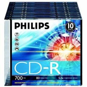 Philips CR7D5NS10/00 CD Recordable Media - CD-R - 52x - 700 MB - 10