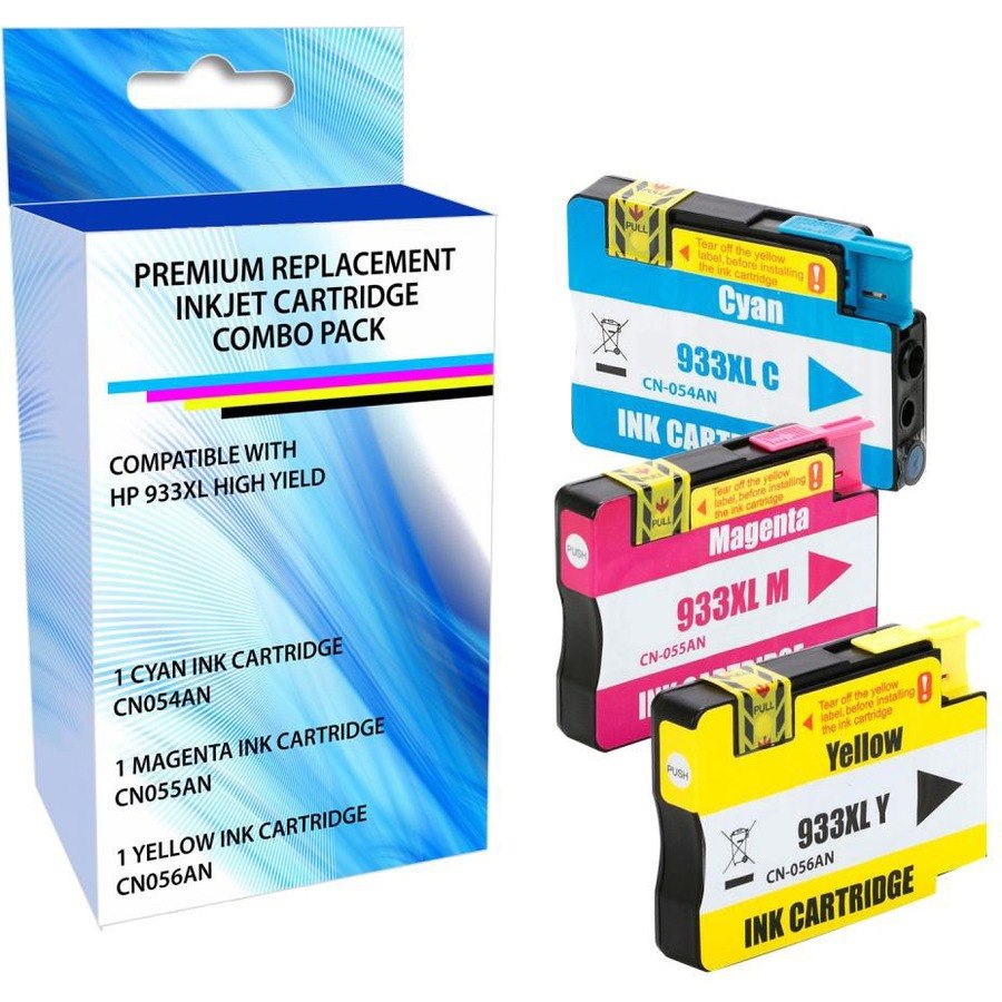 eReplacements Remanufactured High Yield Inkjet Ink Cartridge - Combo Pack 933XL - Cyan, Magenta, Yellow Pack
