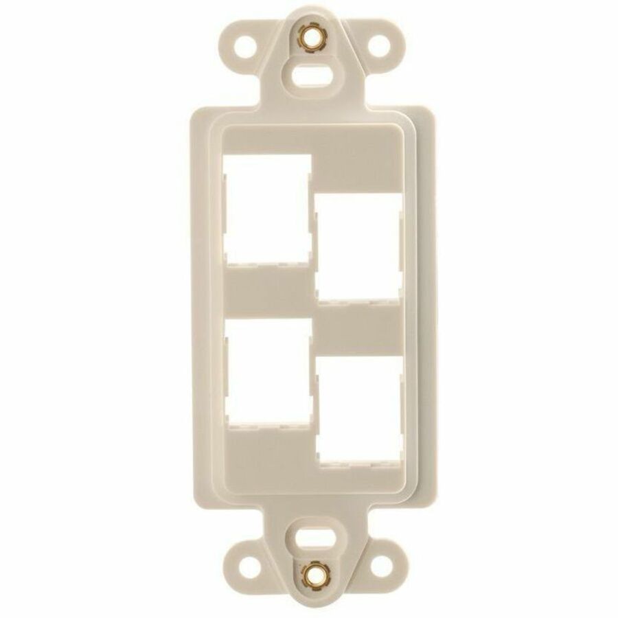 Ortronics HDJ 4-Port Rectangular Stylistics Frame, Fog White