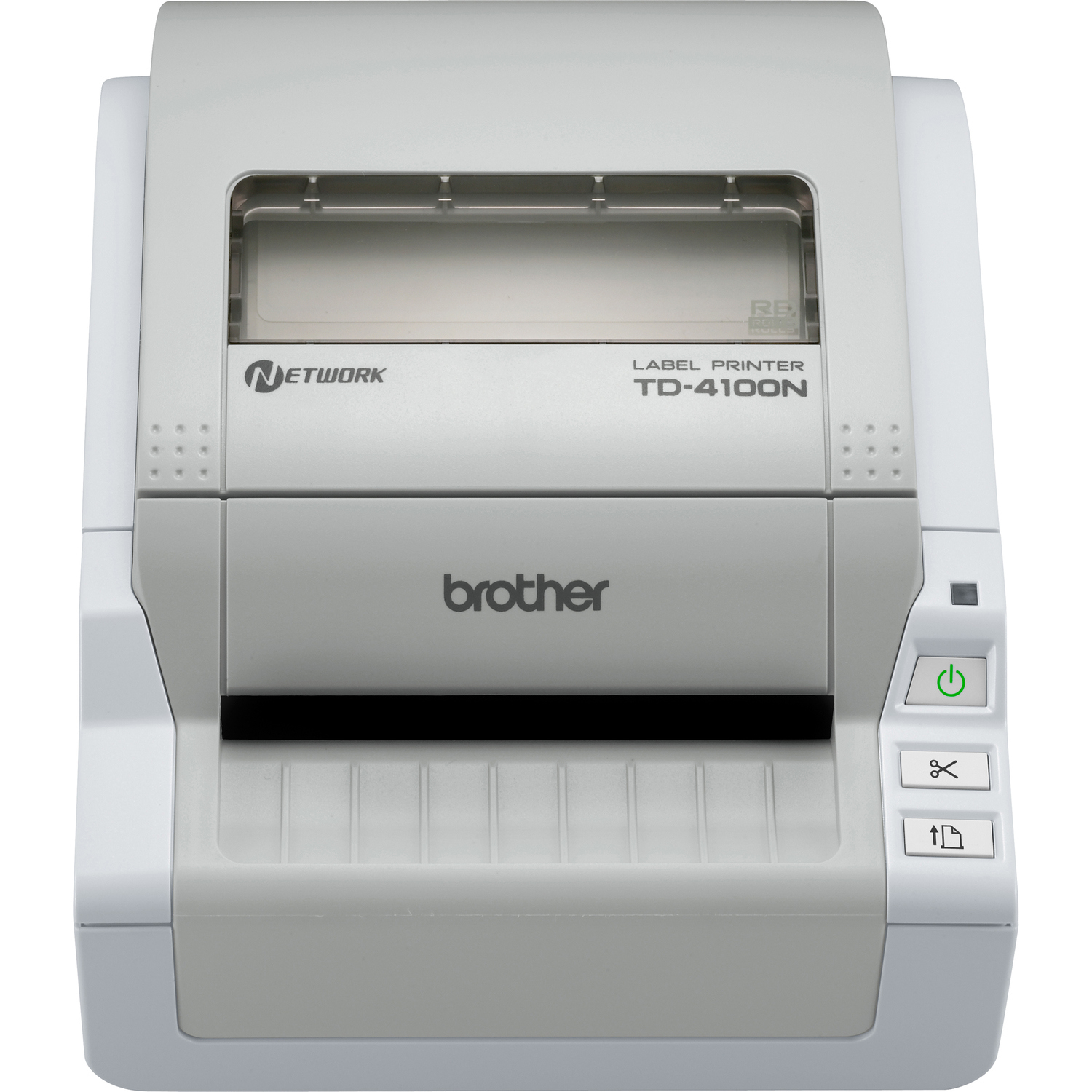 Brother TD-4000N Desktop Direct Thermal Printer - Monochrome - Label Print - Fast Ethernet - USB - Serial - With Cutter - Light Grey