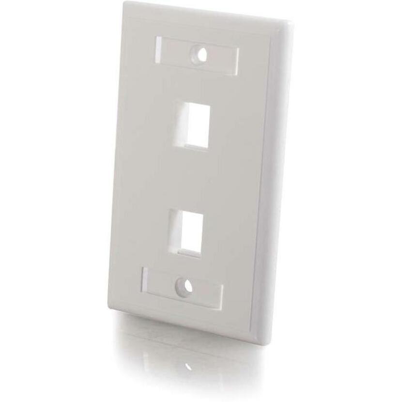 C2G 2-Port Single Gang Multimedia Keystone Wall Plate - White