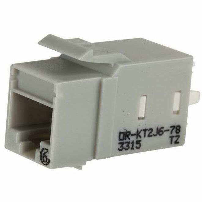 Ortronics Category 6 Keystone Jack, Lacing Cap Termination, Gray