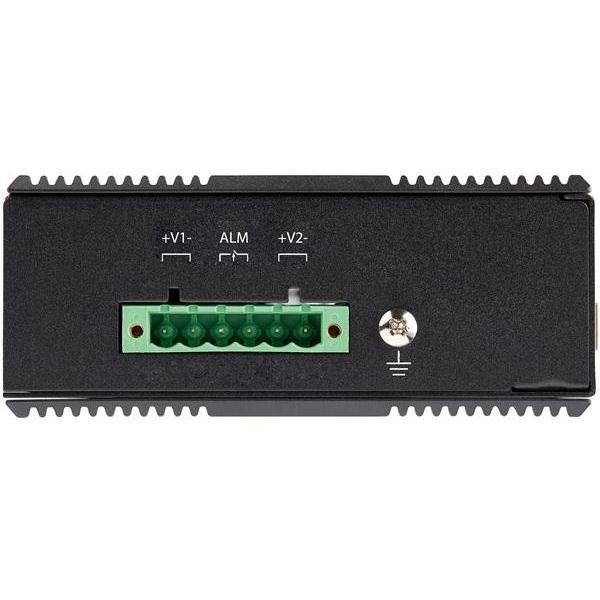 StarTech.com Industrial 6 Port Gigabit Ethernet Switch w/4 PoE RJ45 +2 SFP Slots 30W 802.3at PoE+ 12-48VDC 10/100/1000 Mbps -40C to 75C