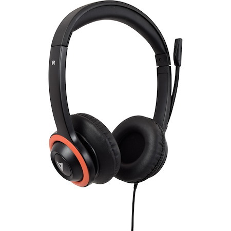 V7 Safe Sound HA530E Wired Over-the-head, On-ear Stereo Headset - Black, Red