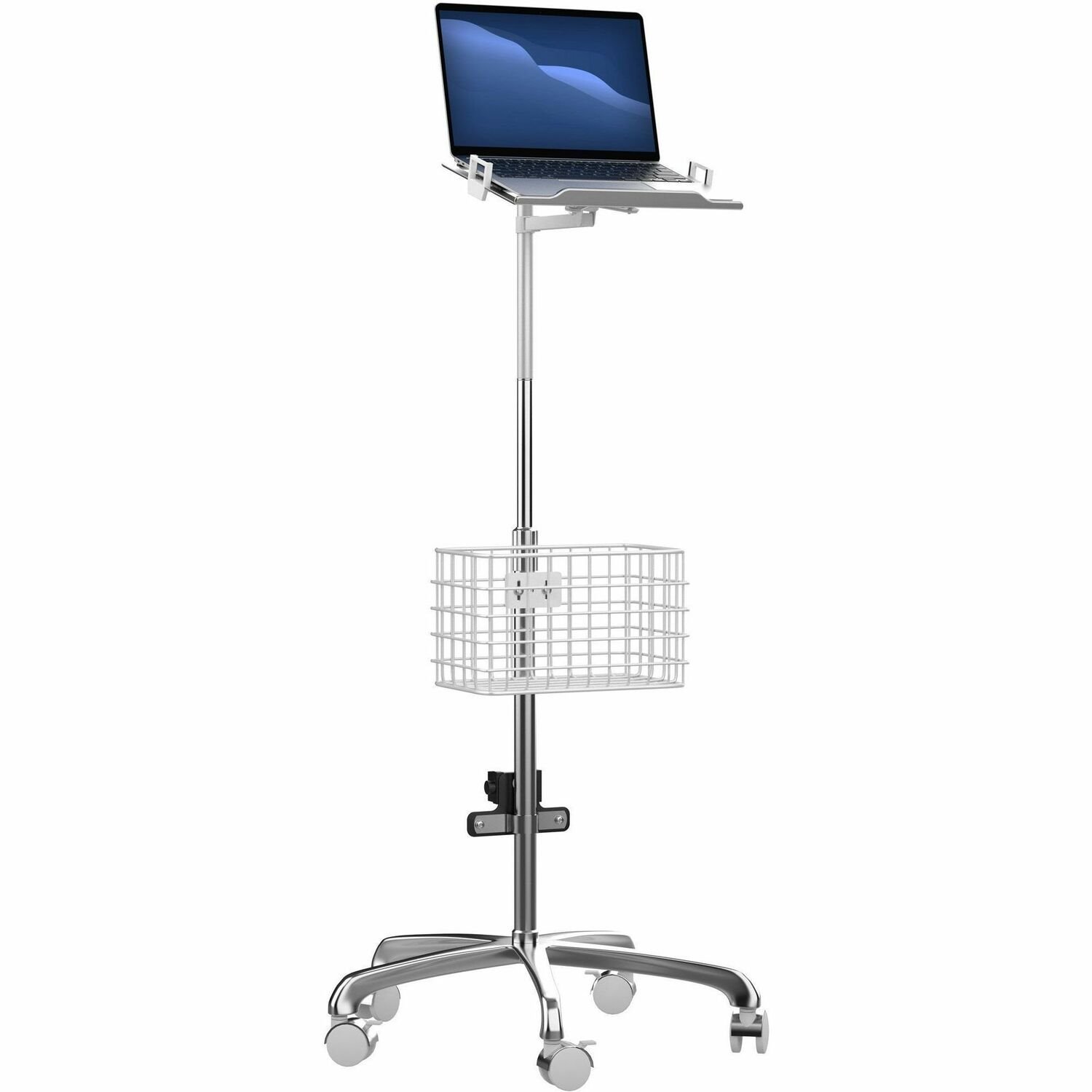 CTA Digital Medical Rolling Cart with Articulating Arm & Storage for Laptops