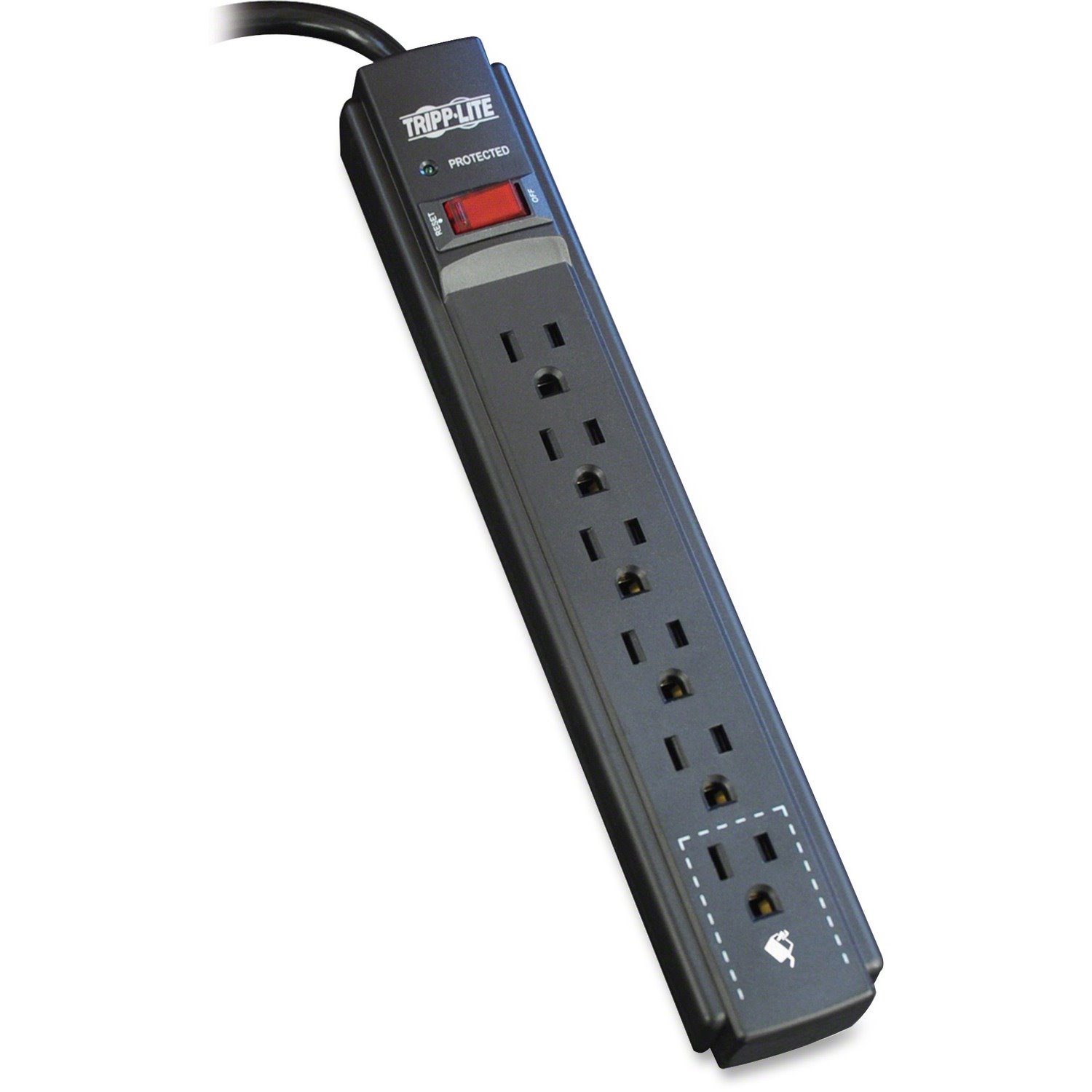 Eaton Tripp Lite Series Protect It! 6-Outlet Surge Protector, 6 ft. Cord, 790 Joules, Diagnostic LED, Black Housing