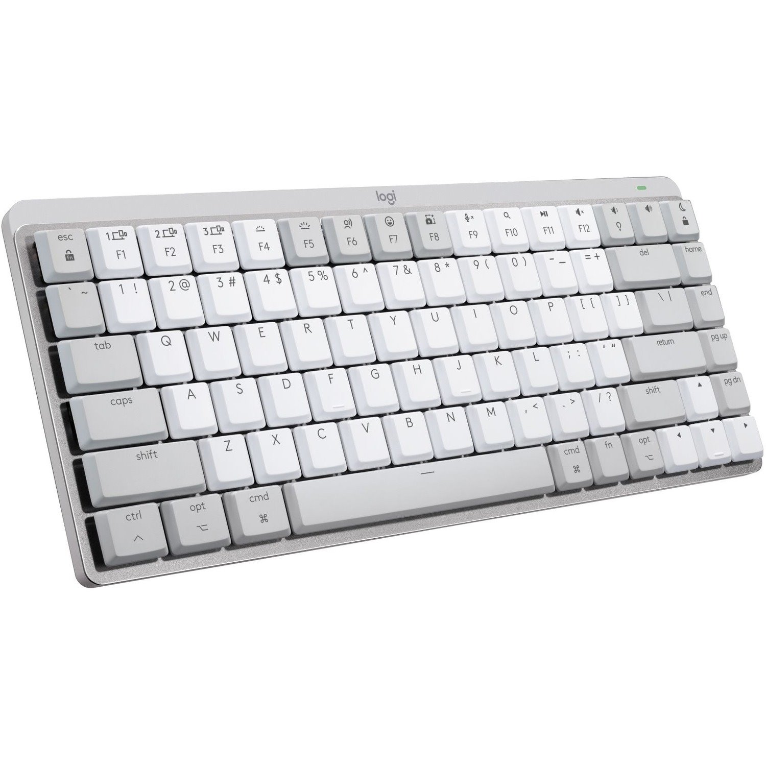 Logitech MX Mechanical Mini for Mac Wireless Illuminated Keyboard, Low-Profile Switches, Tactile Quiet Keys, Pale Gray