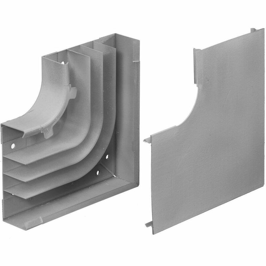 Hubbell Premise Wiring Metal Raceway, Divided Large Radius 90 Degree Flat Elbow, HBL4750 Series, Gray