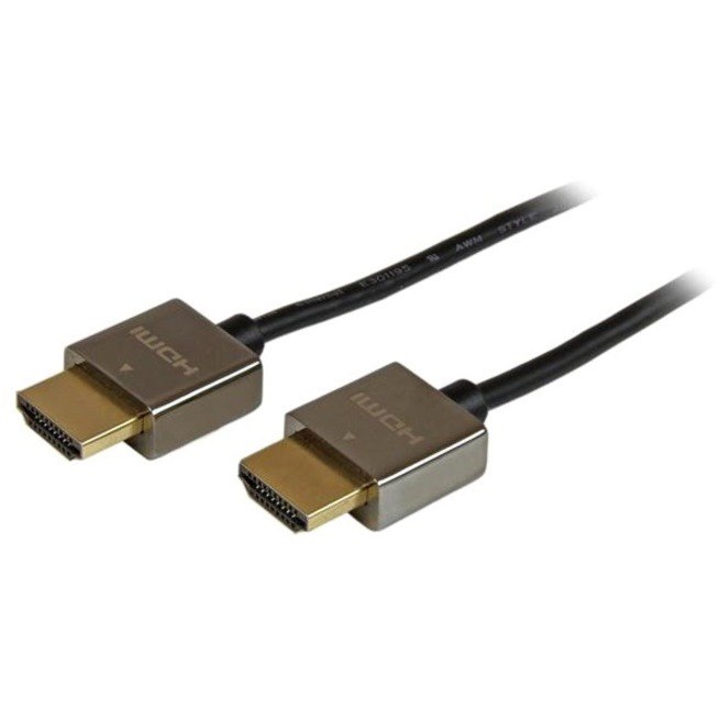 StarTech.com 1m Slim HDMI Cable w/ Low Profile Metal Connectors, 4K High Speed HDMI w/ Ethernet, 4K 30Hz UHD HDMI 36AWG, HDMI 1.4 Cable