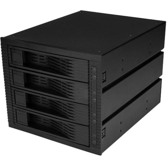 StarTech.com 4 Bay 3.5in SATA SAS Backplane - Hot Swap Mobile Rack for 3 5.25in Bays - Trayless - HDD Rack - SAS Backplane - SATA Backplane