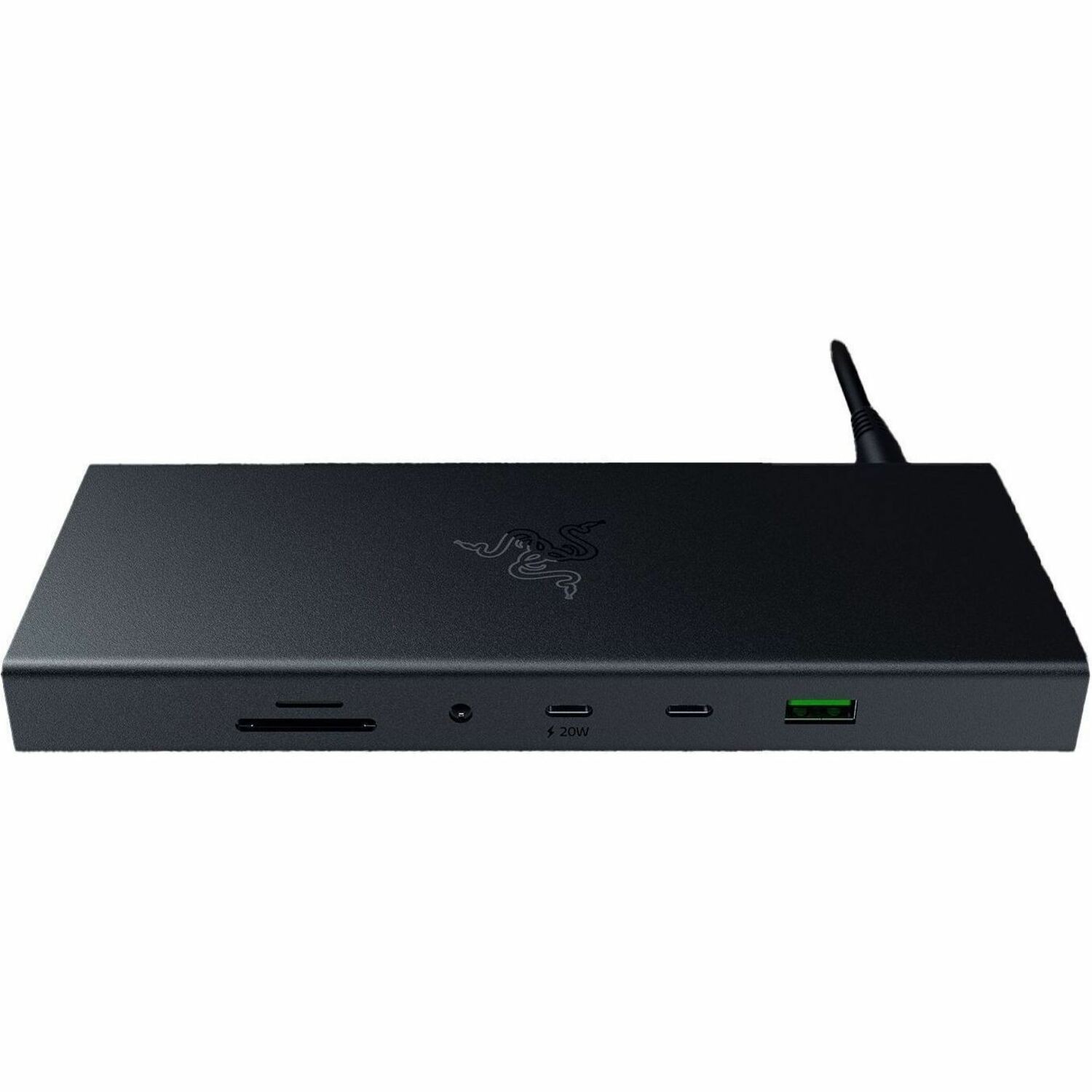 Razer 14 Port(s) USB4 Docking Station for Headphone, Microphone, Monitor, Desktop PC, Notebook, Hard Drive, Speaker, Display, MacBook, Mobile Workstation - Charging Capability - Memory Card Reader - SD - 180 W Power Supply - Black - Portable