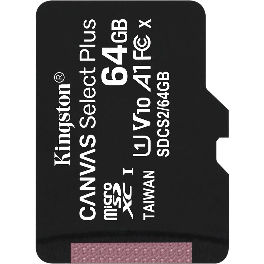 Kingston Canvas Select Plus SDCS2 64 GB Class 10/UHS-I (U1) microSDXC - 1 Pack