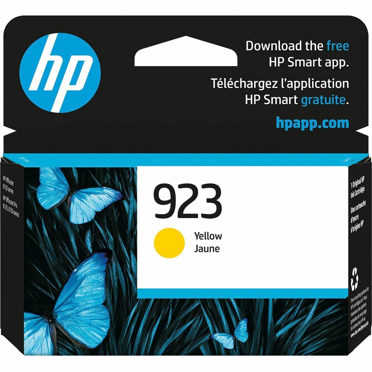 HP 923 Original Inkjet Ink Cartridge - Yellow - 1 Each