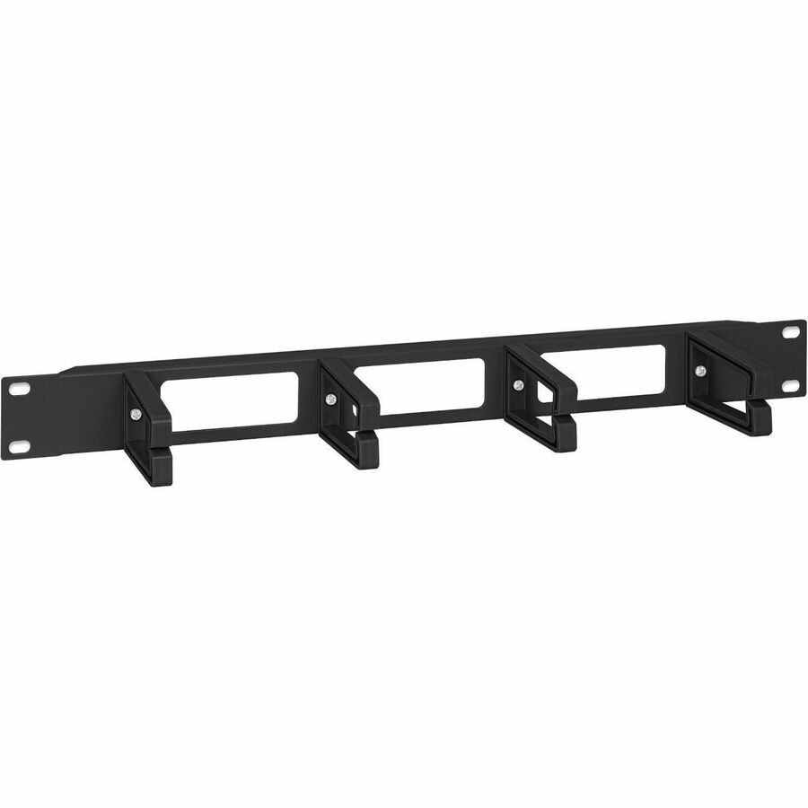 Intellinet 19" Cable Management Panel, 1U, 4 long plastic rings, Black