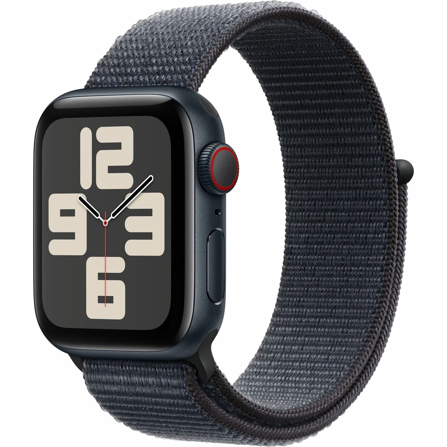 Apple Watch SE Smart Watch - 40 mm Case Height - 34 mm Case Width - Midnight Case Color - Ink Band Color - Aluminium Case Material - Wireless LAN - LTE, UMTS