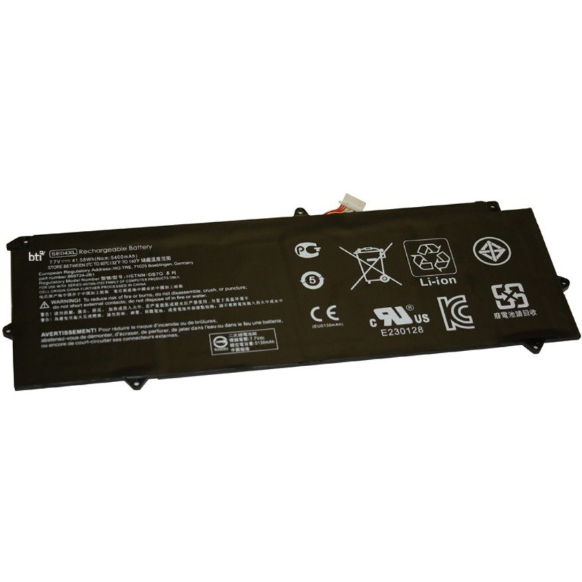 BTI SE04XL-BTI 7.7V 41.58WHR LI-ION BATTERY 860708-855, 860724-2C1, SE04041XL-PL, SE04XL PRO X2 612 G2, X2 612 G2, 612 G2