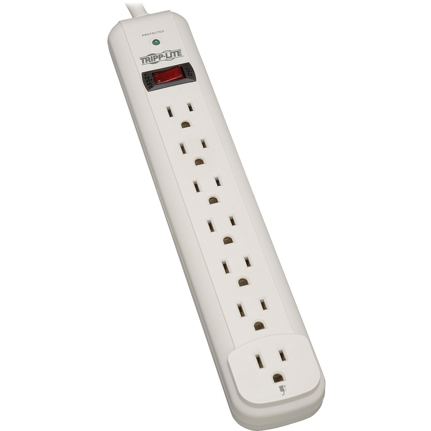 Eaton Tripp Lite Series Protect It! 7-Outlet Surge Protector, 12 ft. Cord, 1080 Joules, Diagnostic LED, Light Gray Housing