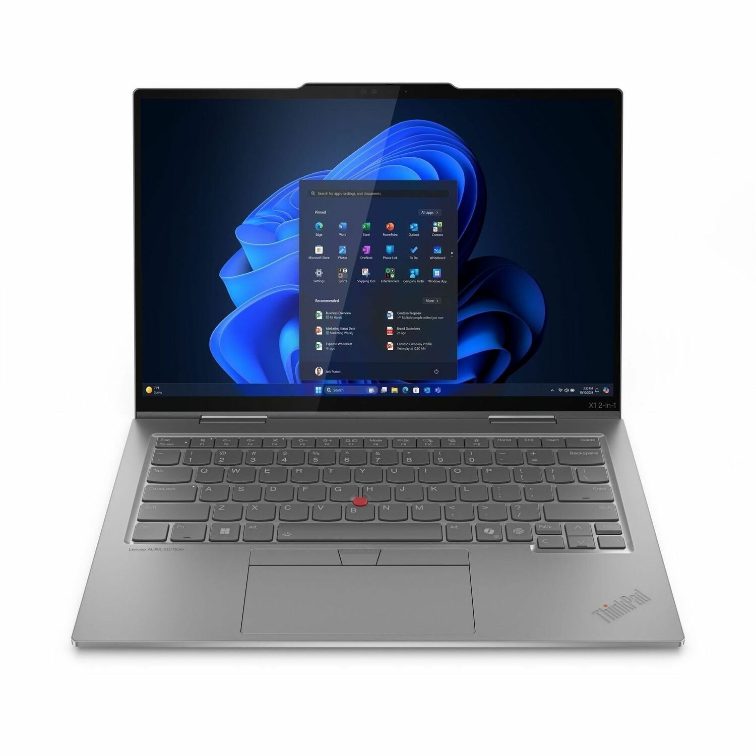 Lenovo Thinkpad X1 Gen 10 21NU004LAU 14" Touchscreen Convertible Copilot+ PC 2 in 1 Notebook - WUXGA - 60 Hz - Intel Core Ultra 7 258V - Intel Evo Platform - 32 GB - 1 TB SSD - English Keyboard - Grey