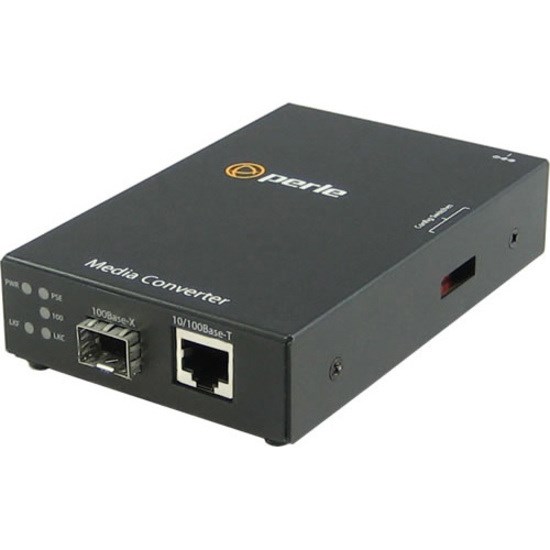 Perle S-110PP-SFP-XT - 10/100 Industrial Temperature PoE+ SFP Media Converter