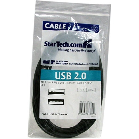 StarTech.com 10 ft Black USB 2.0 Extension Cable A to A - M/F