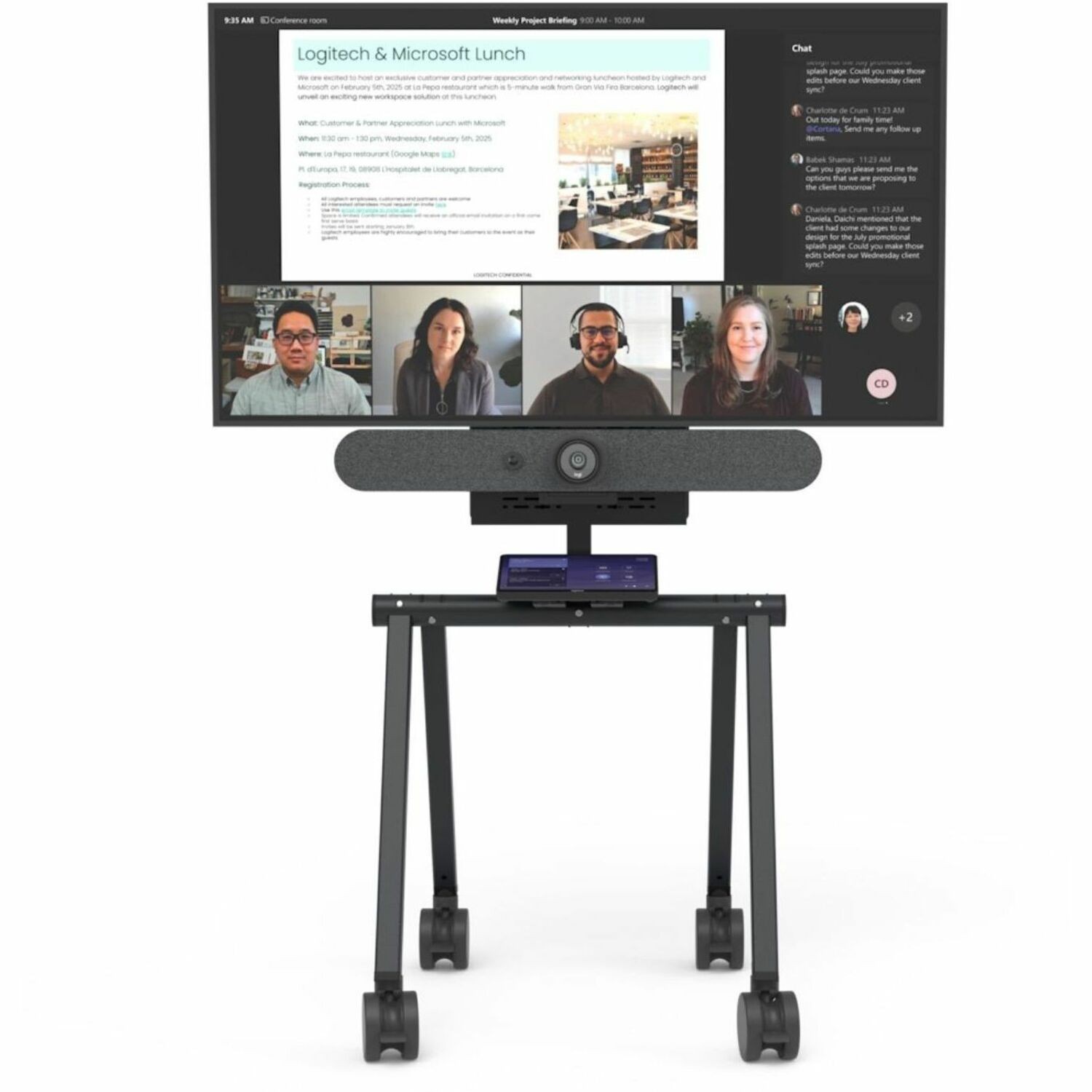 Logitech RBM & Heckler Rolling Stand For Mtr-A
