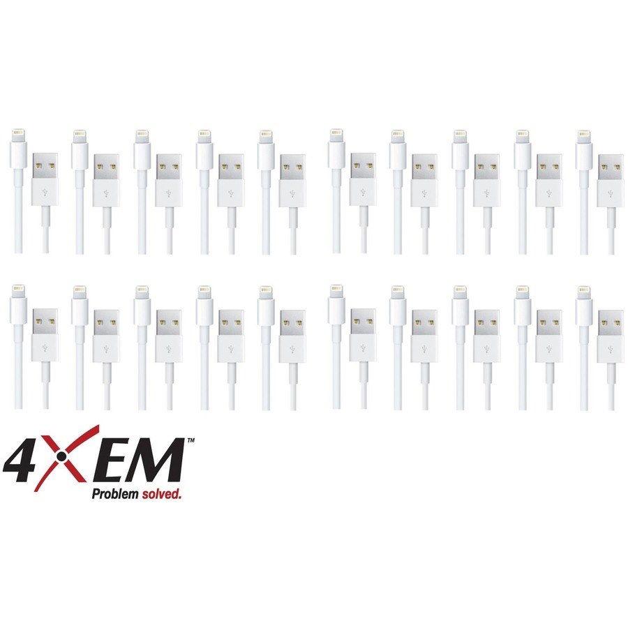 4XEM 20 Pack 3ft 1m Lightning Cable Compatible with Apple iPhone/iPad/iPod - MFi Certified