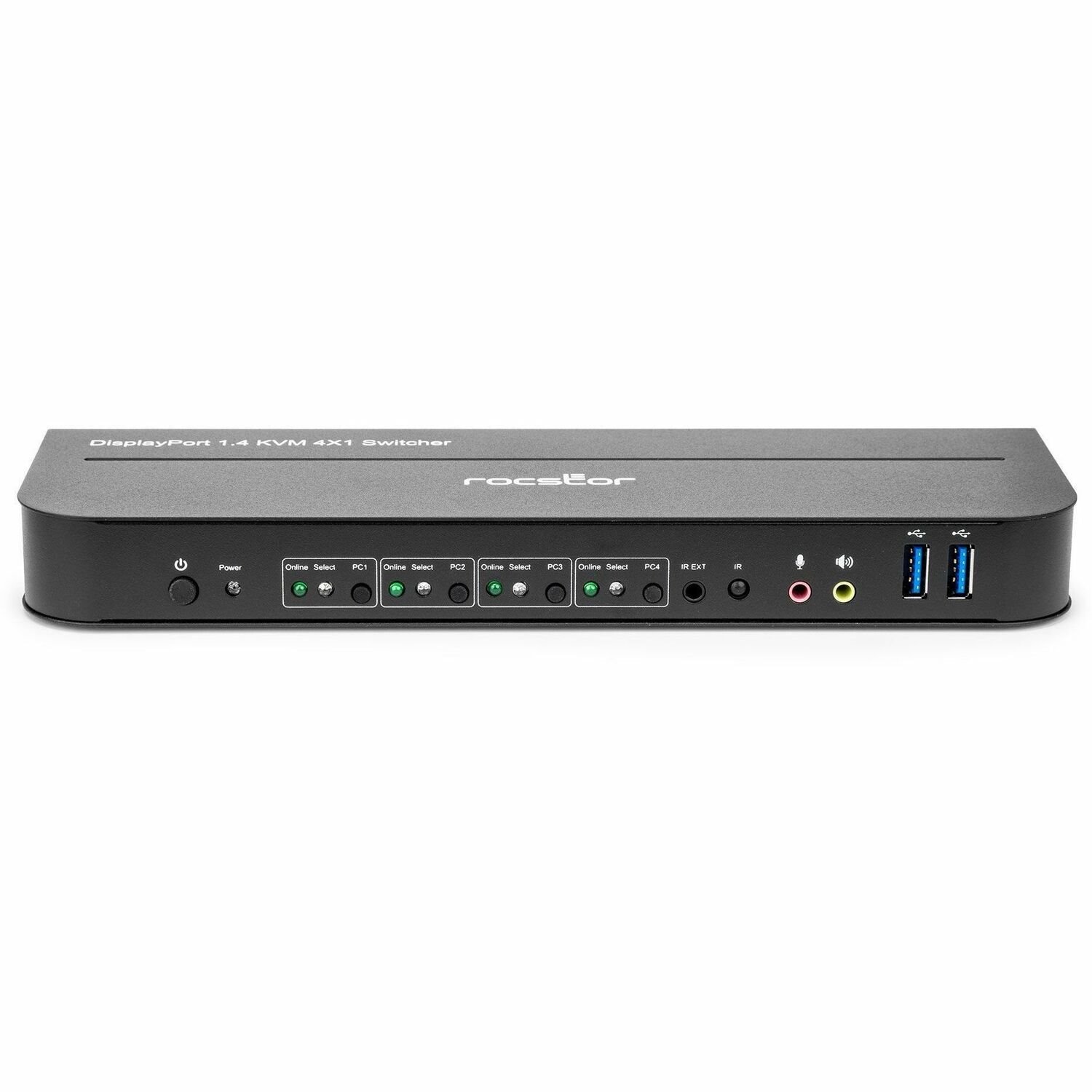 Rocstor SolidKVM SK04 DisplayPort 1.4 and USB 3.0 4×1 KVM Switch