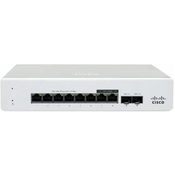 Cisco Meraki MS130 MS130-8X 8 Ports Manageable Ethernet Switch - Gigabit Ethernet, 2.5 Gigabit Ethernet, 10 Gigabit Ethernet - 1000Base-T, 2.5GBase-T, 10GBase-X - White