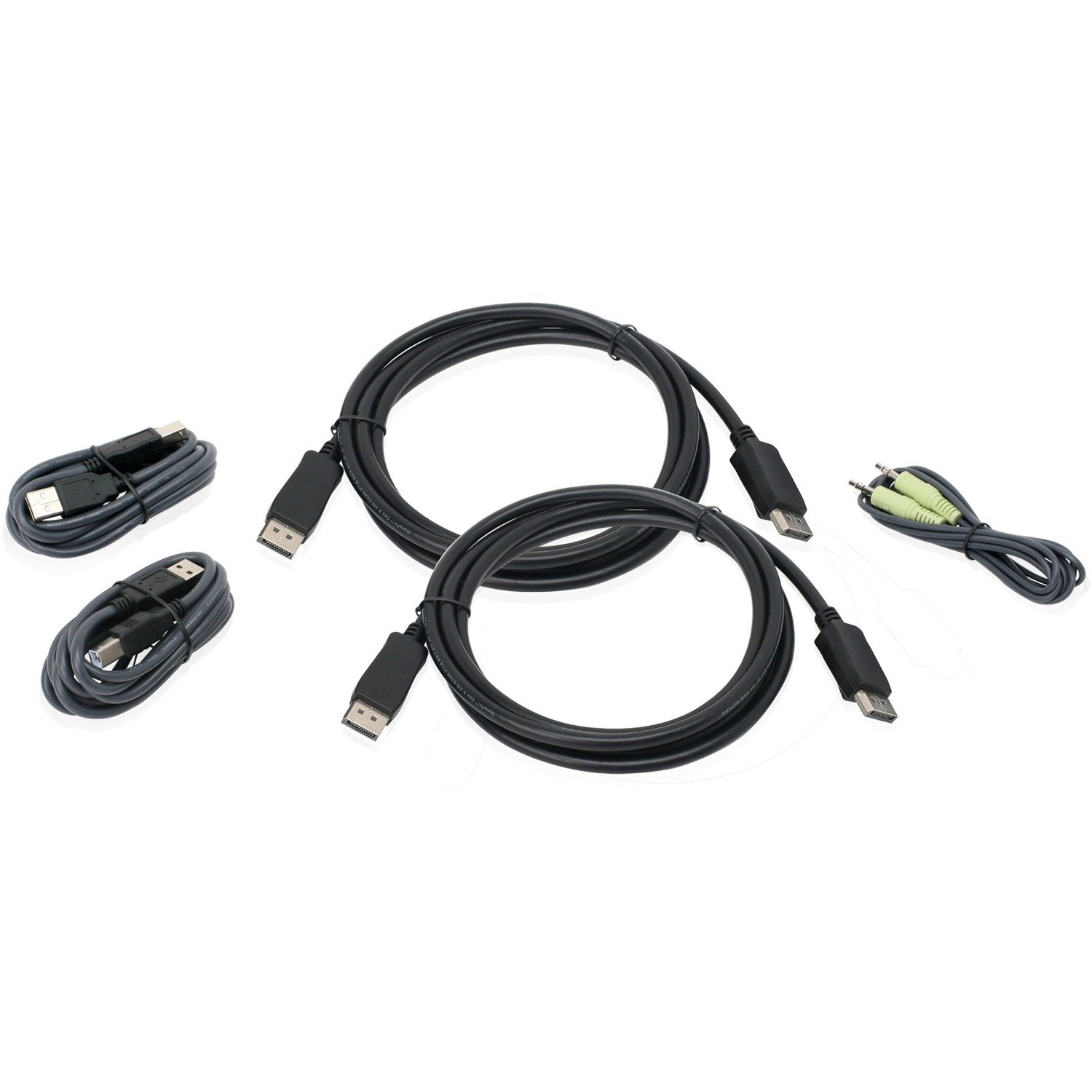 IOGEAR 6 Ft. Dual View DisplayPort, USB KVM Cable Kit with Audio (TAA)