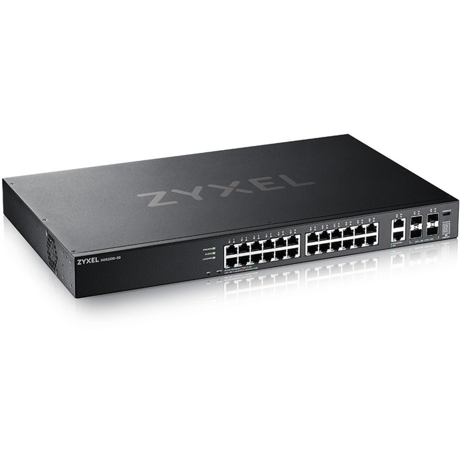 ZYXEL XGS2220-30 24-Port Gigabit L3 Managed and Nebula Pro Cloud Managed Switch with 4 SFP+ 10G Uplinks and 2 10G Ethernet Ports