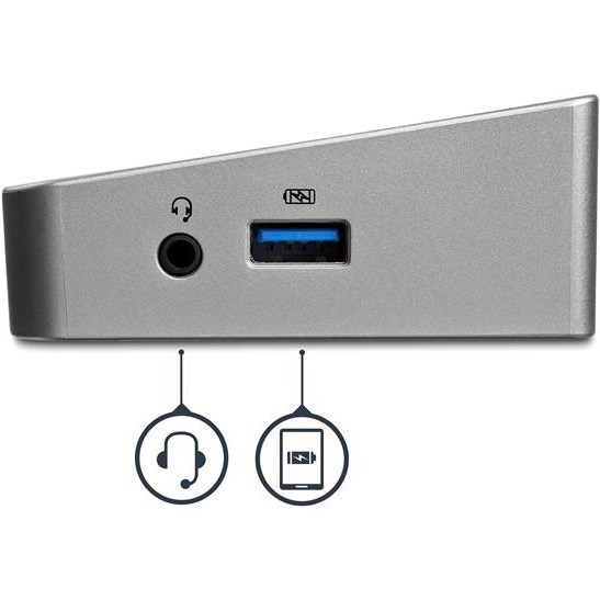 StarTech.com USB 3.0 Triple Monitor Docking Station - Compatible with Windows / macOS - Supports Three Displays - 2 x DisplayPort and HDMI or 4K Ultra HD on a Single Monitor - USB3DOCKH2DP