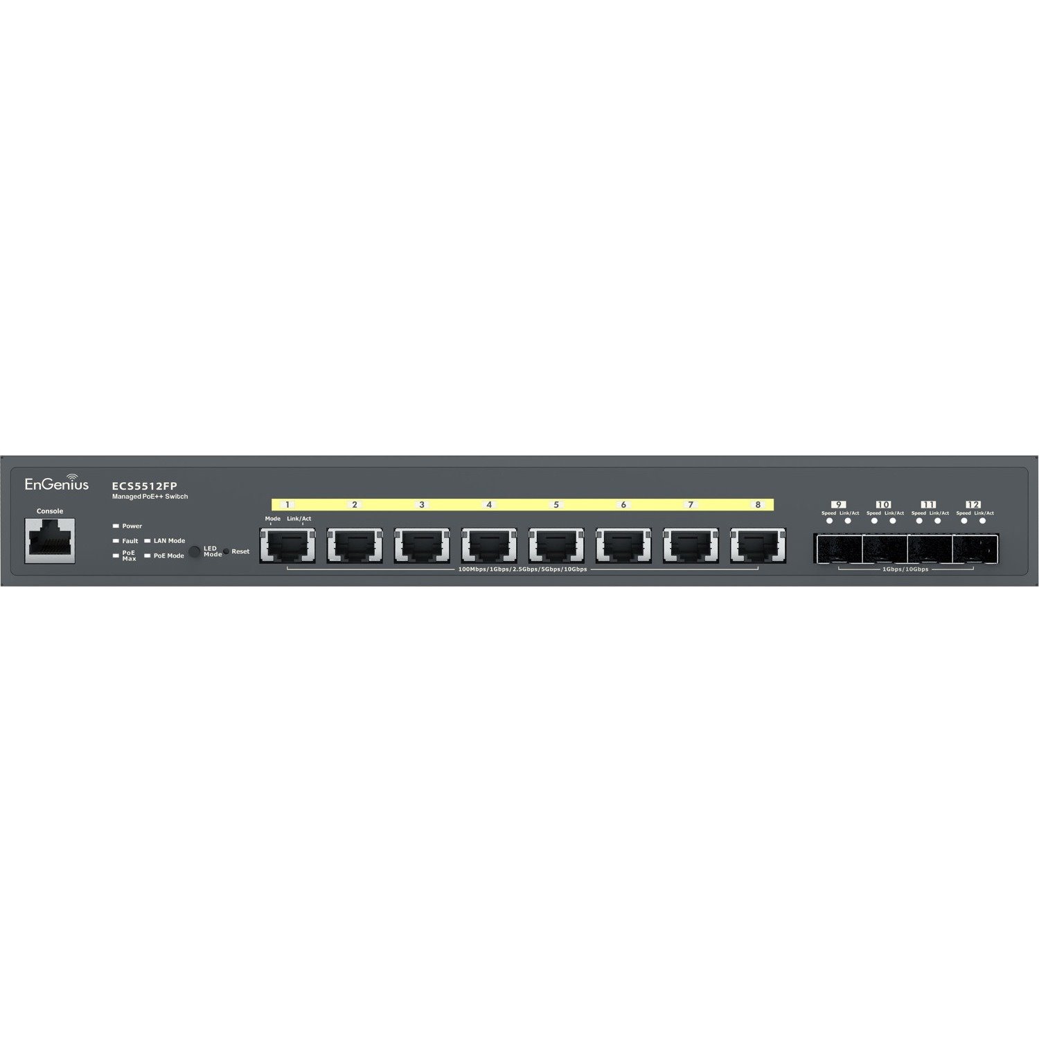 EnGenius Cloud Managed 8-Port 10 Gigabit PoE++ Switch with 4 SFP+ Ports